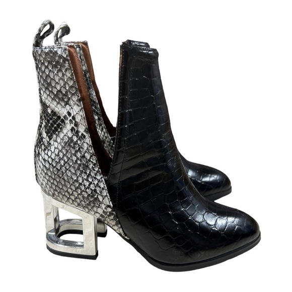 JEFFREY CAMPBELL Leather Snakeskin Orwell Boots - Picture 9 of 14